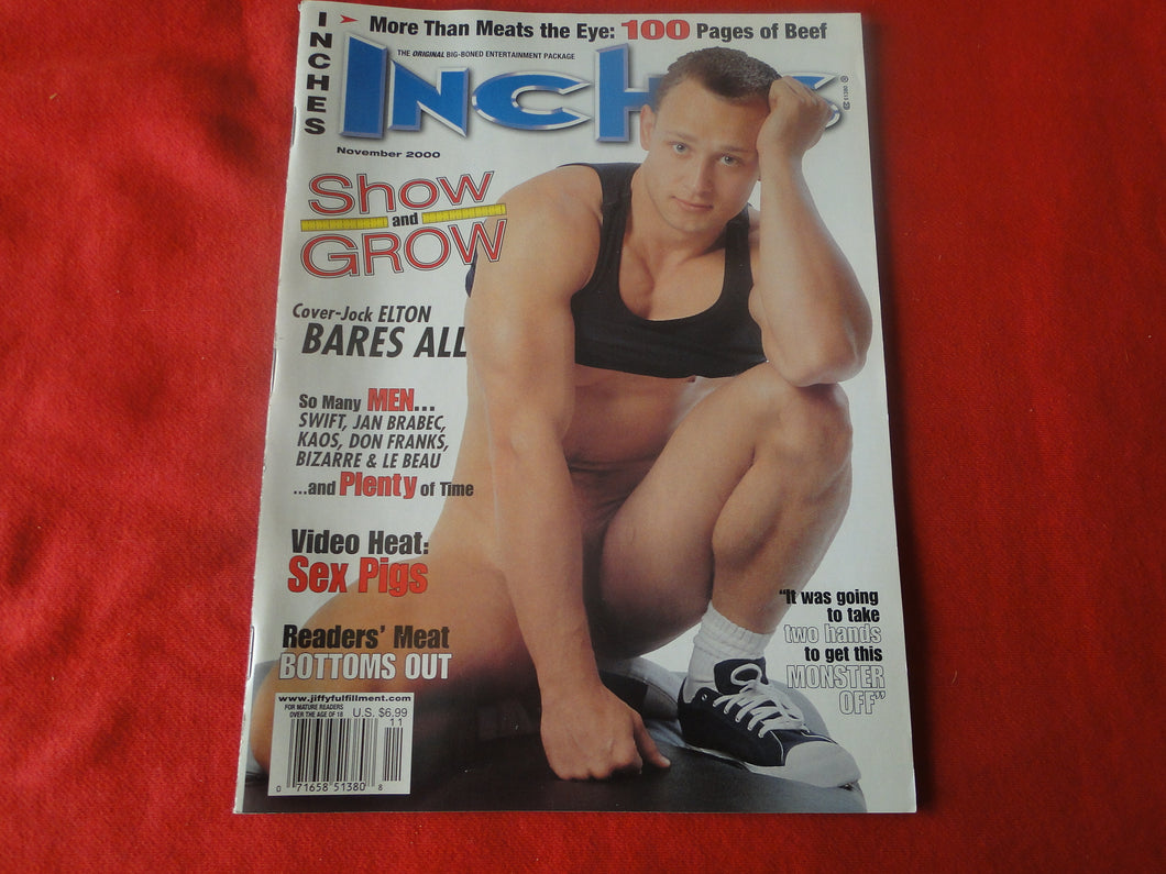 Vintage Adult Erotic Sexy Magazine Gay Interest Inches November 2000       JB26