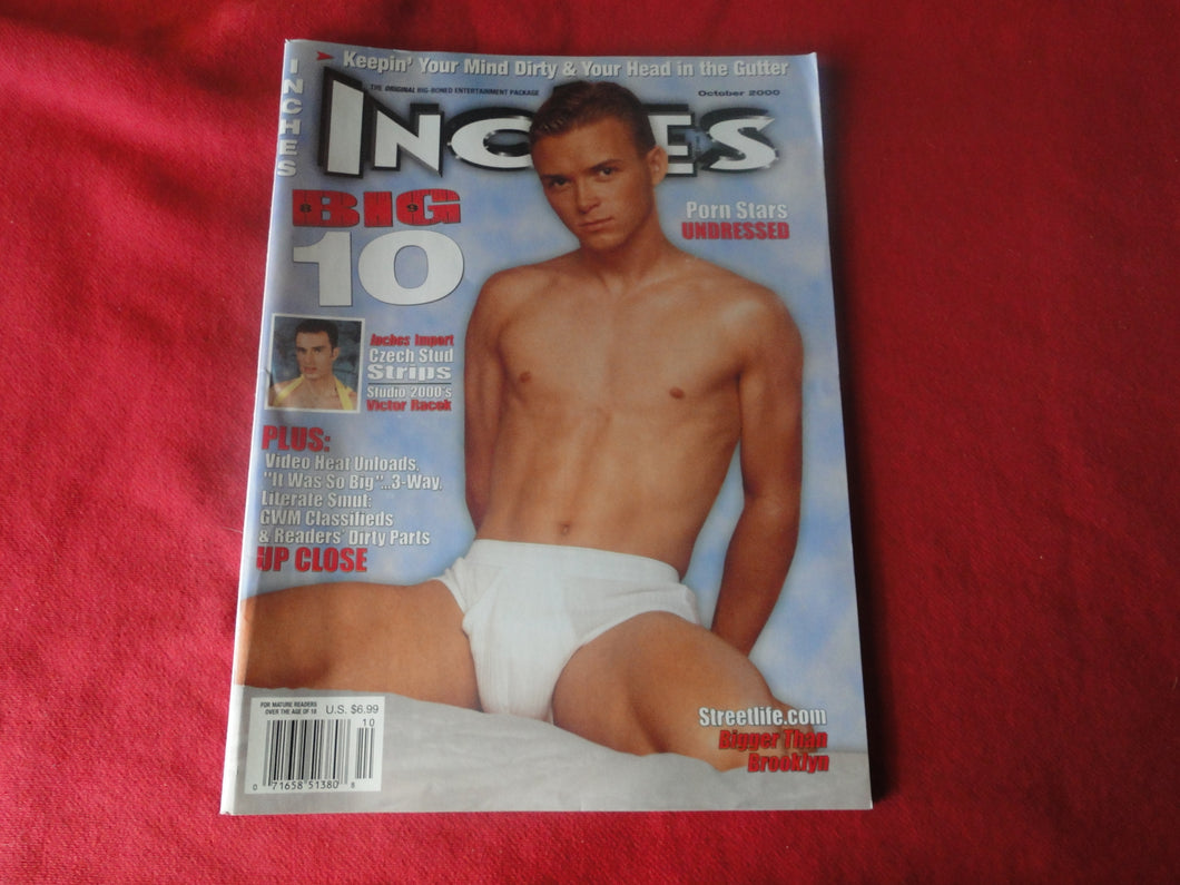 Vintage Adult Erotic Sexy Magazine Gay Interest Inches October 2000     JB26