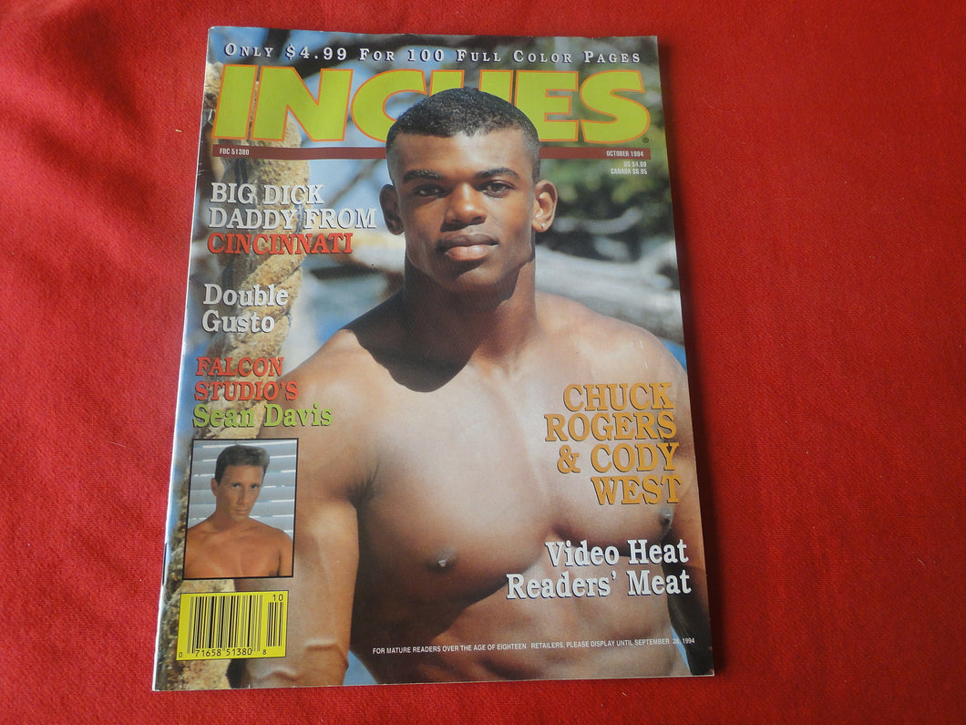Vintage Adult Erotic Sexy Magazine Gay Interest Inches October 1994         K