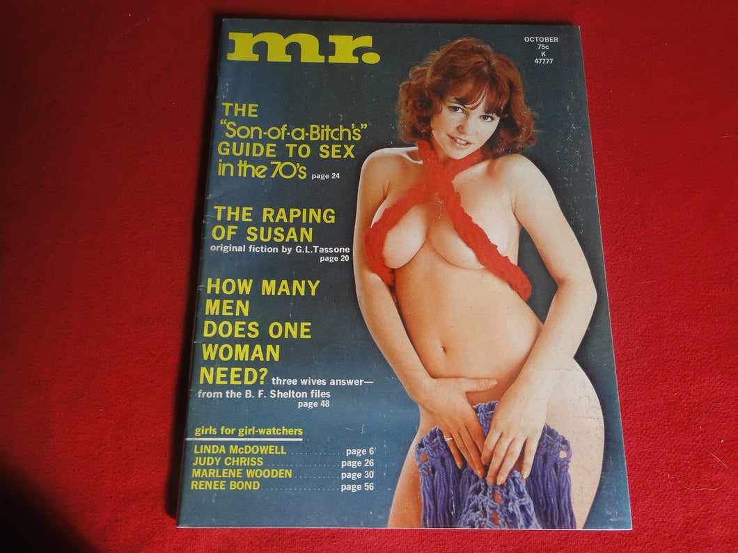Vintage Nude Erotic Sexy Adult Magazine Mr. October 1972              JB9