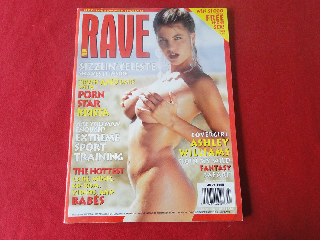 Vintage Nude Erotic Sexy Adult Magazine Rave July 1995        CS