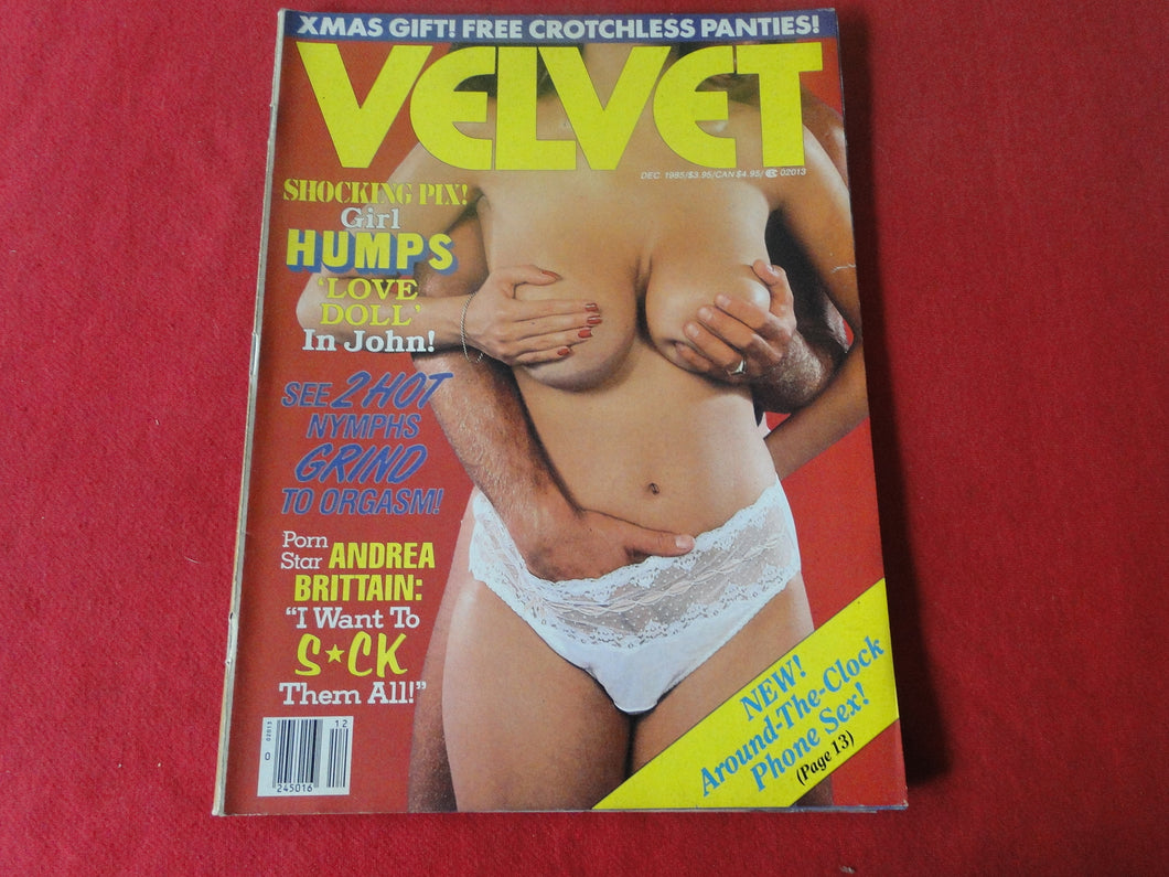 Vintage Nude Erotic Sexy Adult Magazine Velvet December 1985       CS