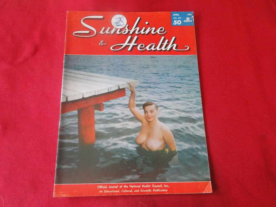 Vintage Nude Erotic Sexy Adult Magazine Nudist Sunshine & Health April 1956      JB1