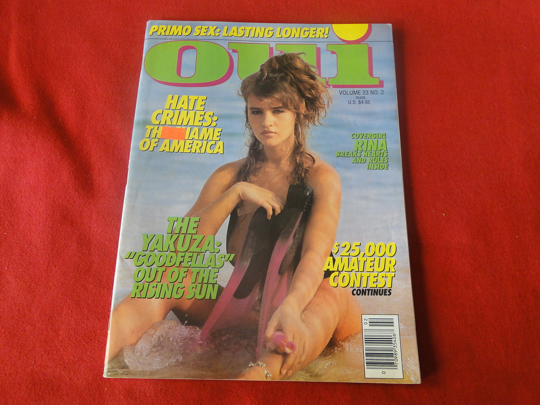 Vintage Nude Erotic Sexy Adult Magazine Oui February 1992          JB25