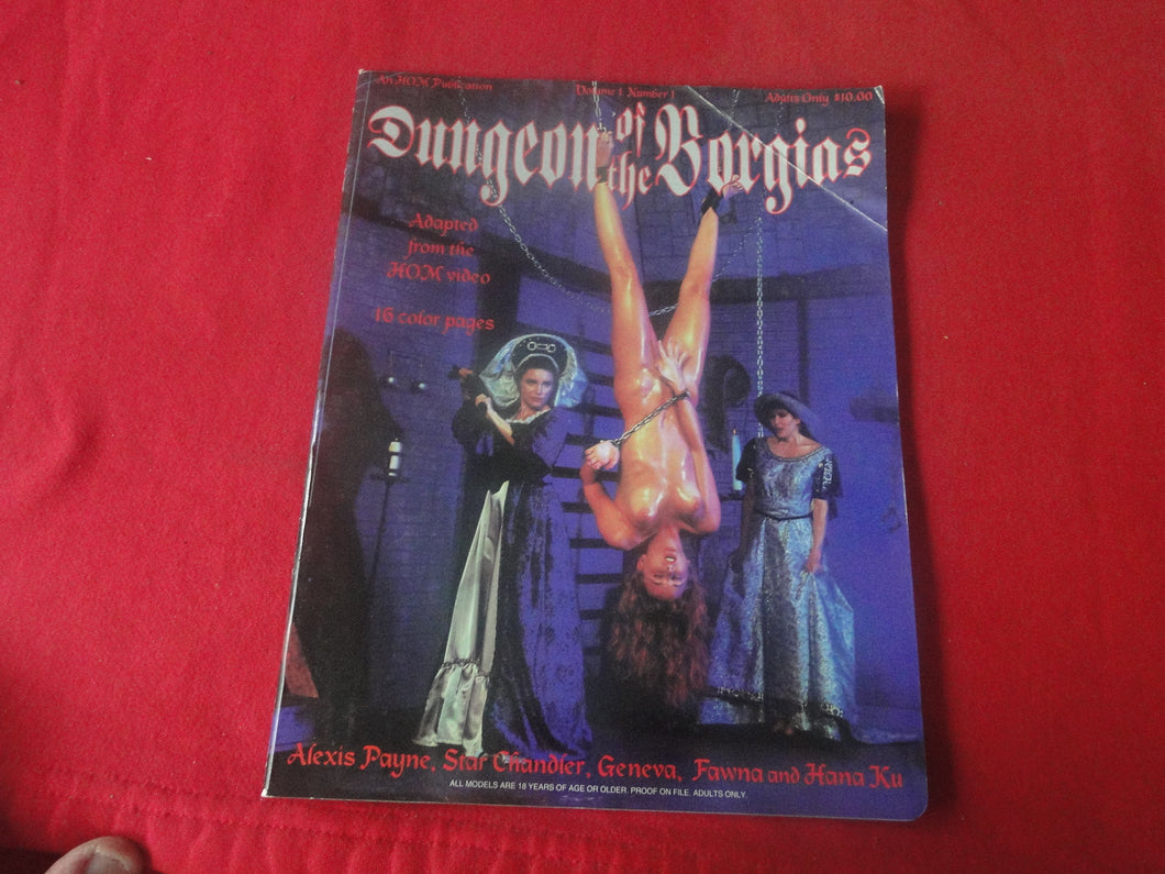 Vintage Nude Erotic Sexy Adult Magazine BDSM HOM Dungeon of the Borgias 1994 CREASED COVER  P77