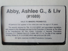 Load image into Gallery viewer, Vintage Adult XXX VHS Porn Tape Adult Video Abby, Ashlee G., &amp; Liv       BY
