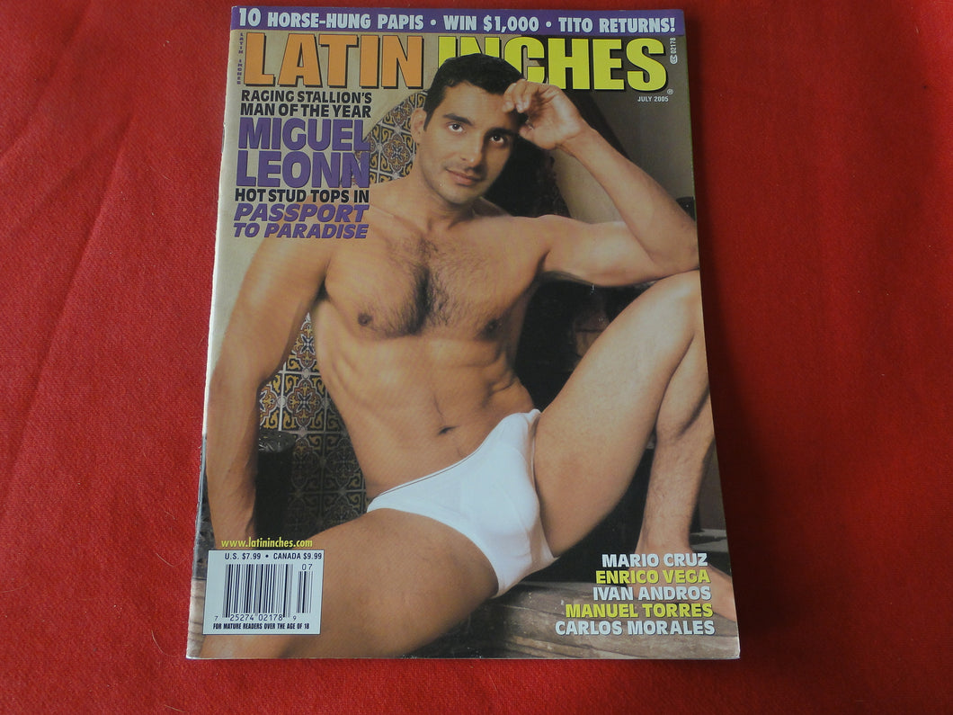 Vintage Adult Erotic Sexy Magazine Gay Interest Latin Inches July 2005      P58
