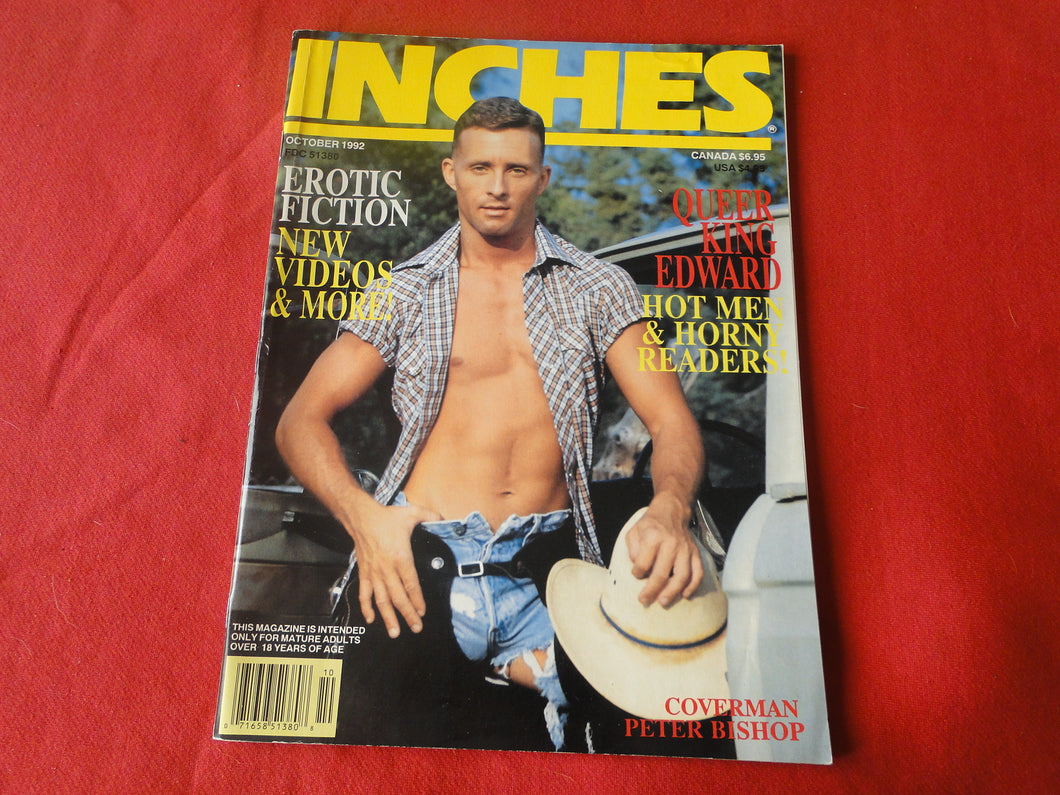 Vintage Adult Erotic Sexy Magazine Gay Interest Inches October 1992     P58