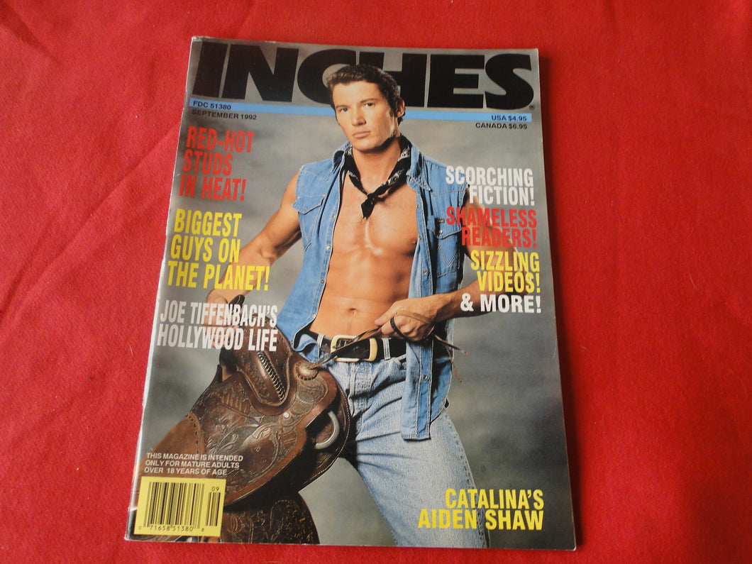 Vintage Adult Erotic Sexy Magazine Gay Interest Inches September 1992     P58