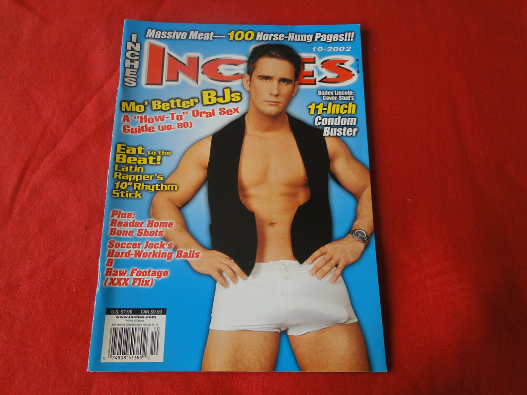 Vintage Adult Erotic Sexy Magazine Gay Interest Inches October 2002        P58