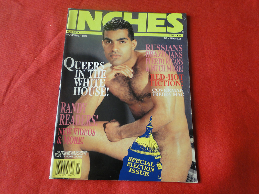 Vintage Adult Erotic Sexy Magazine Gay Interest Inches November 1992  P58