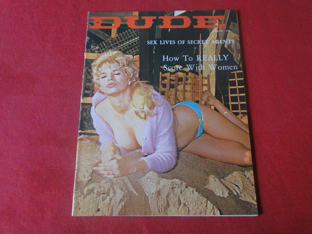 Vintage Nude Erotic Sexy Adult Magazine Dude March 1966        P89