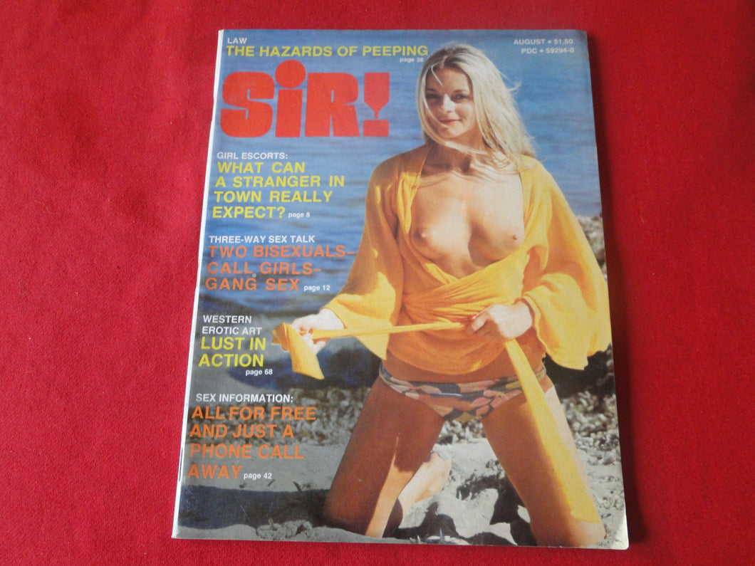 Vintage Nude Erotic Sexy Adult Magazine Sir August 1975         P89