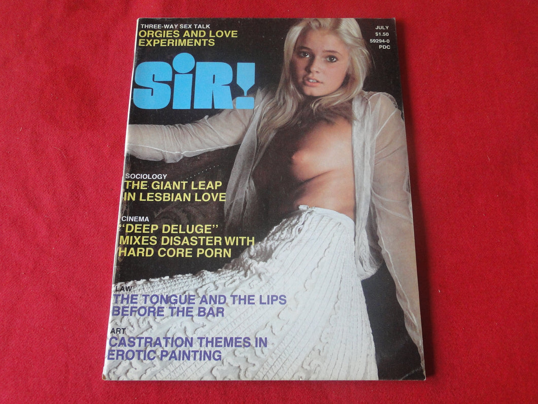 Vintage Nude Erotic Sexy Adult Magazine Sir July 1975         P89