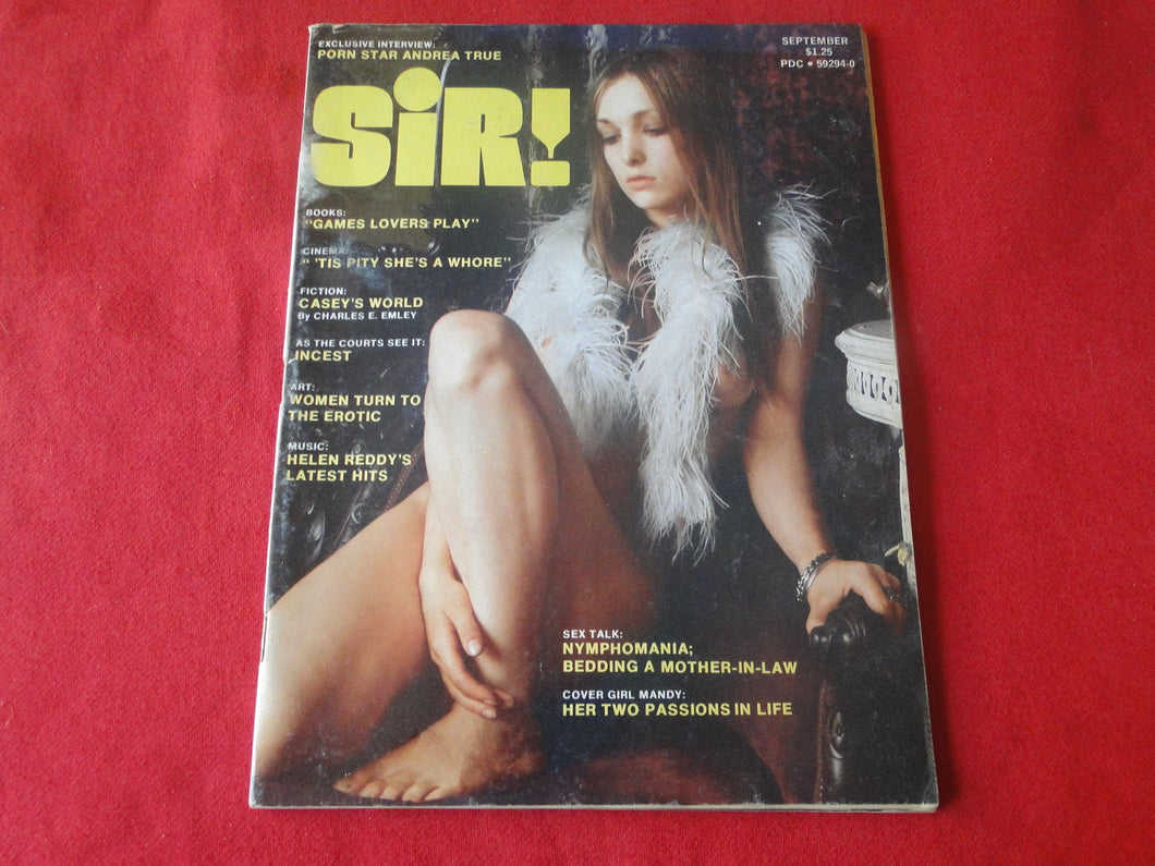 Vintage Nude Erotic Sexy Adult Magazine Sir September 1974     P89