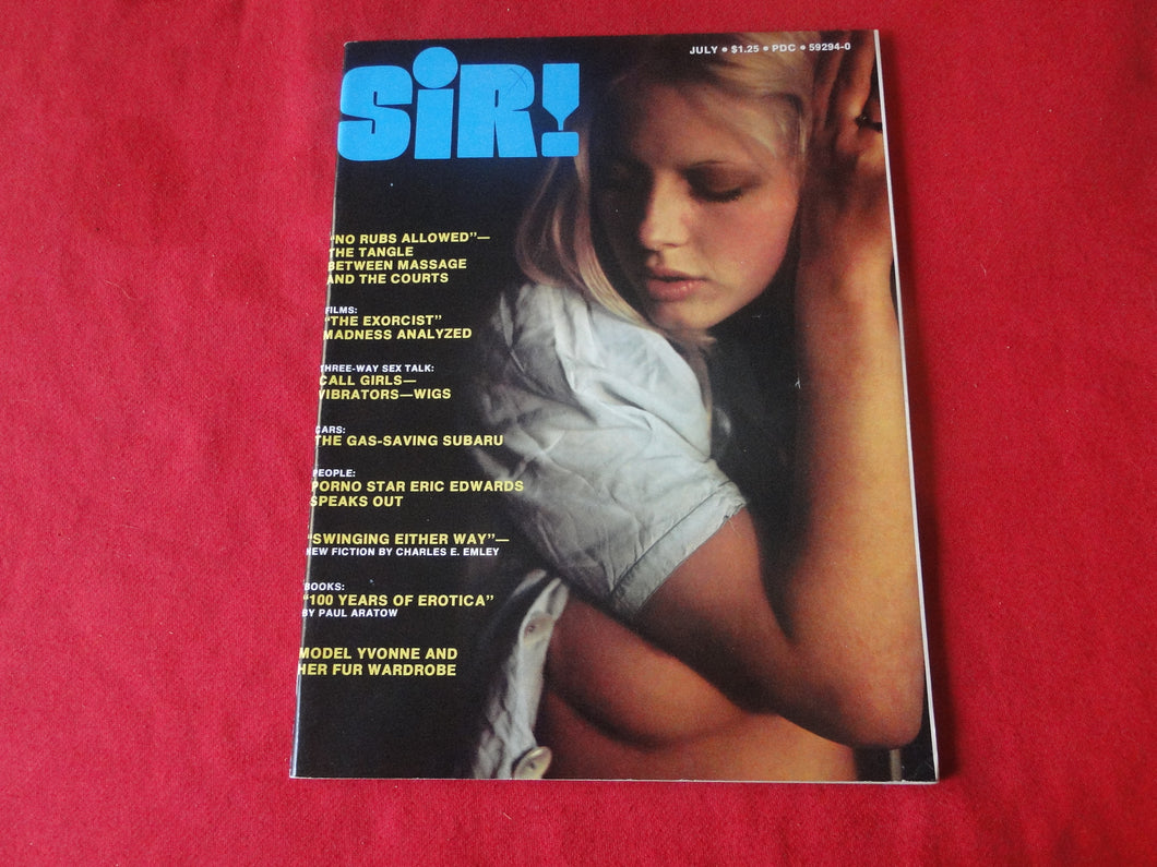 Vintage Nude Erotic Sexy Adult Magazine Sir July 1974     P89
