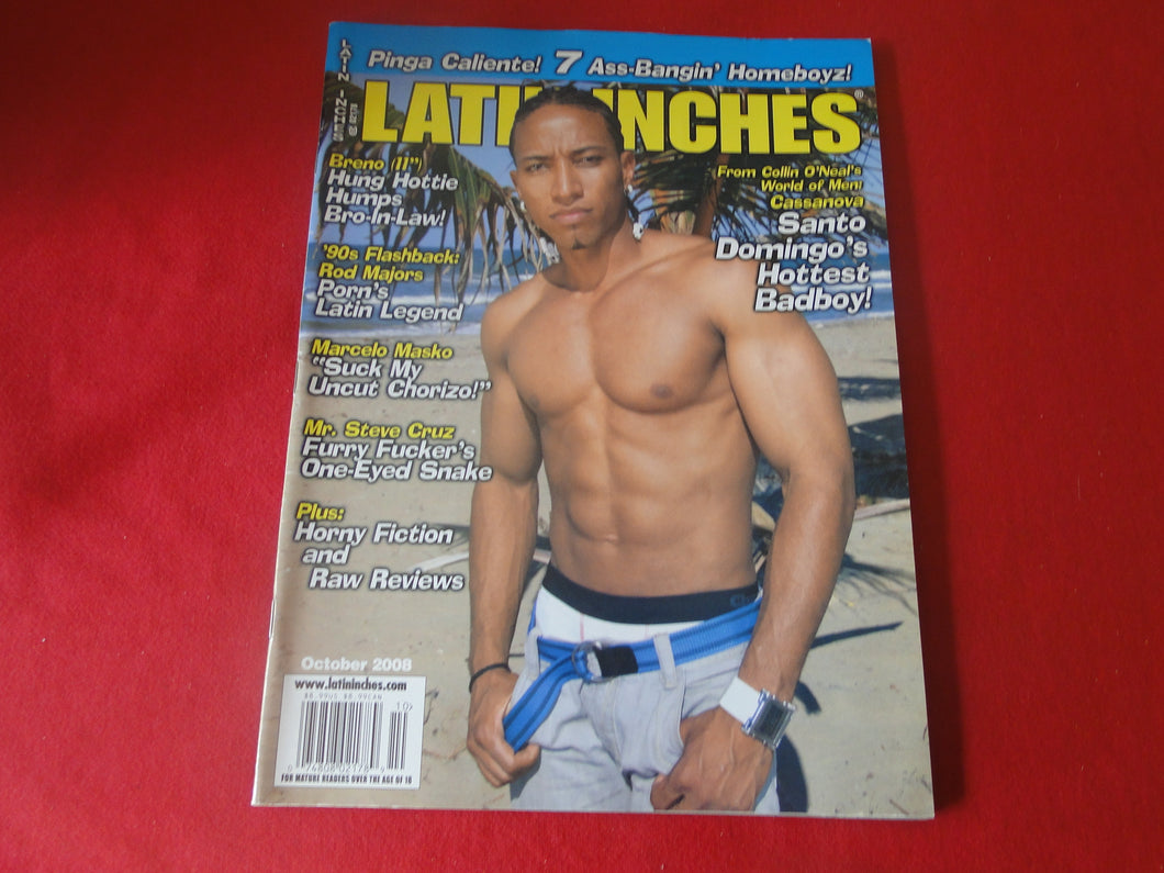 Vintage Adult Erotic Sexy Magazine Gay Interest Black Inches October 2008       GM