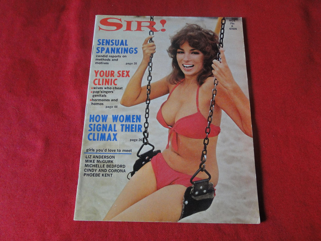 Vintage Nude Erotic Sexy Adult Magazine Sir November 1972    P89