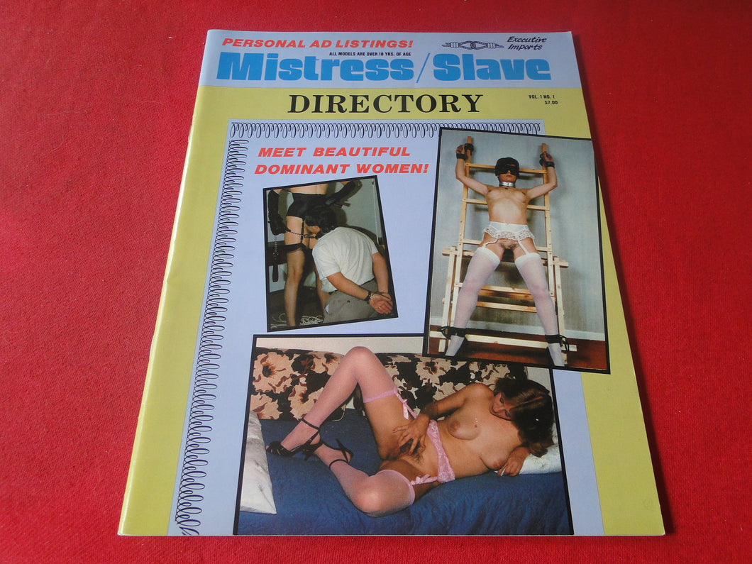 Vintage Nude Erotic Sexy Adult Magazine Mistress/Slave Directory BDSM 1986  JB28