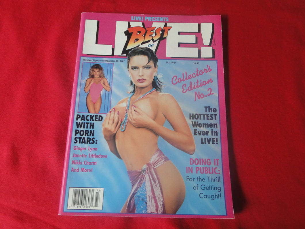 Vintage Nude Erotic Sexy Adult Magazine Live Fall 1987 Ginger Lynn Nikki Charm    JB59