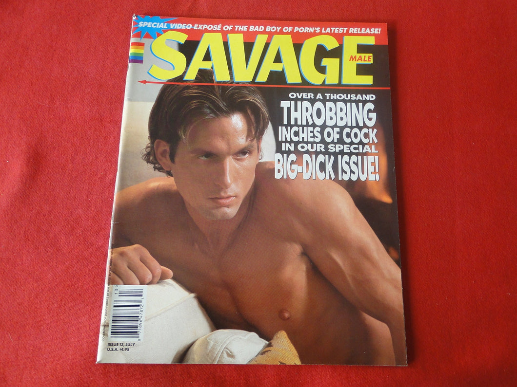Vintage Adult Erotic Sexy Magazine Gay Interest Savage Male July 1995        G2