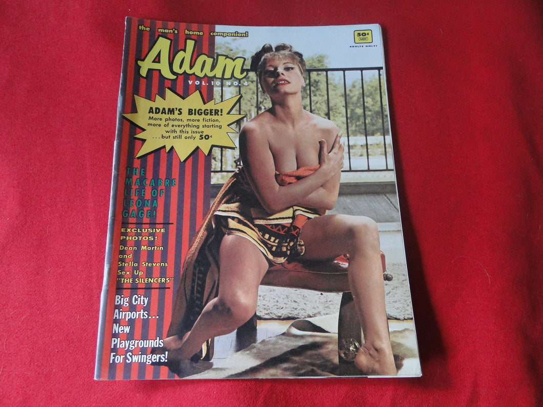Vintage Nude Erotic Sexy Adult Magazine Adam April 1966     JB34