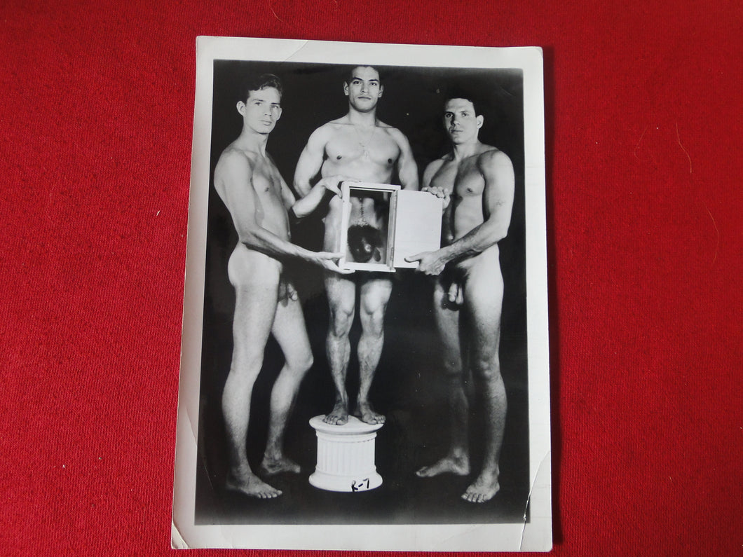 Vintage Gay Interest Nude Black & White Hot HUNG Male Photo SMALL CREASES ADe