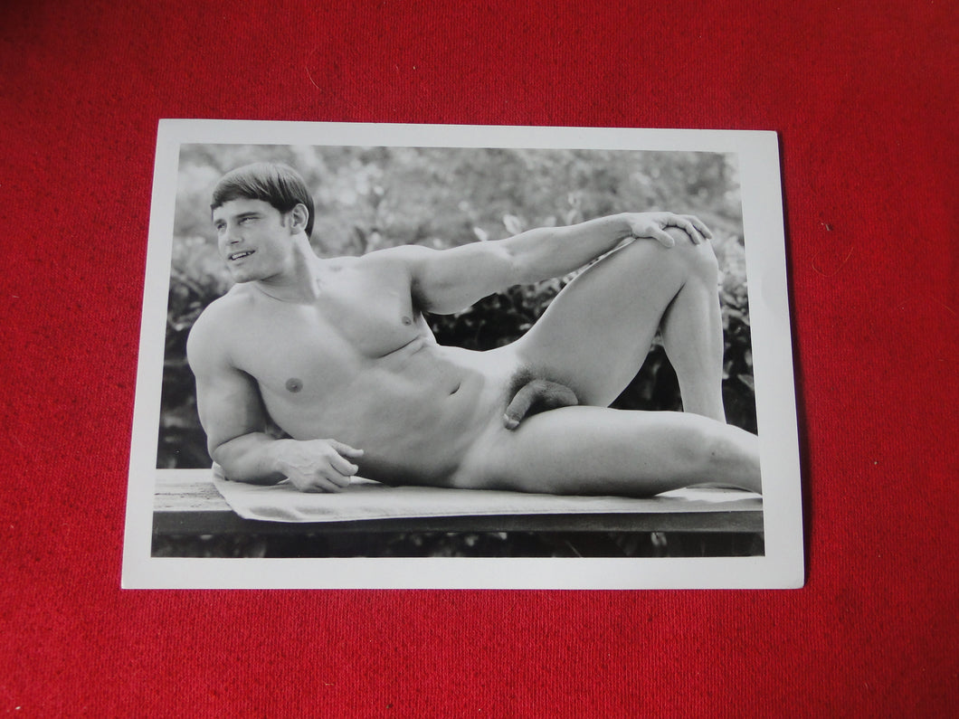 Vintage Gay Interest COLT Nude Black & White Hot HUNG Male Photo WRITING ON BACK ADy