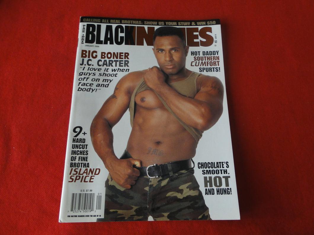 Vintage Adult Erotic Sexy Magazine Gay Interest Black Inches January 2000      50