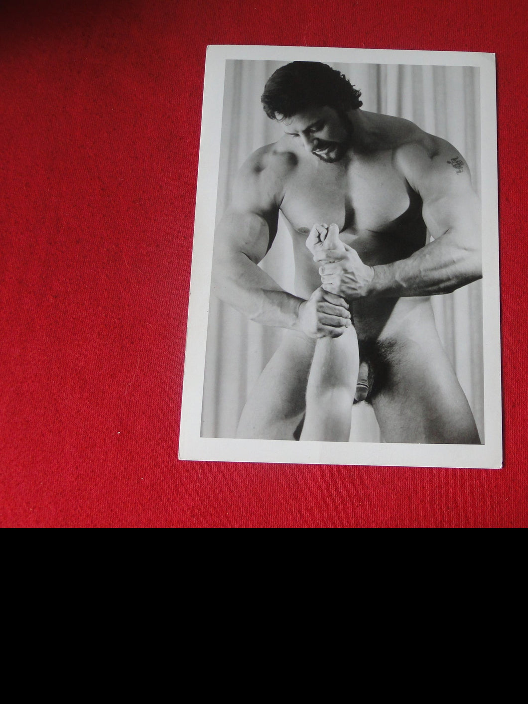 Vintage Gay Interest COLT Nude Black & White Hot HUNG Male Photo WRITING ON BACK AD2