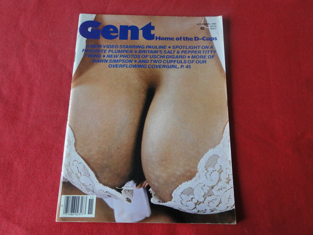 Vintage Nude Erotic Sexy Adult Big Tit Magazine Gent November 1986     JB13
