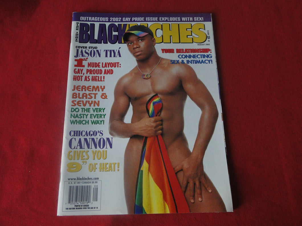 Vintage Adult Erotic Sexy Magazine Gay Interest Black Inches August 2002         50