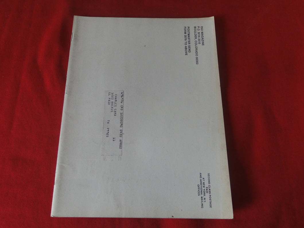 Vintage Nude Erotic Sexy Adult Magazine Oui Nov. 1981           P99