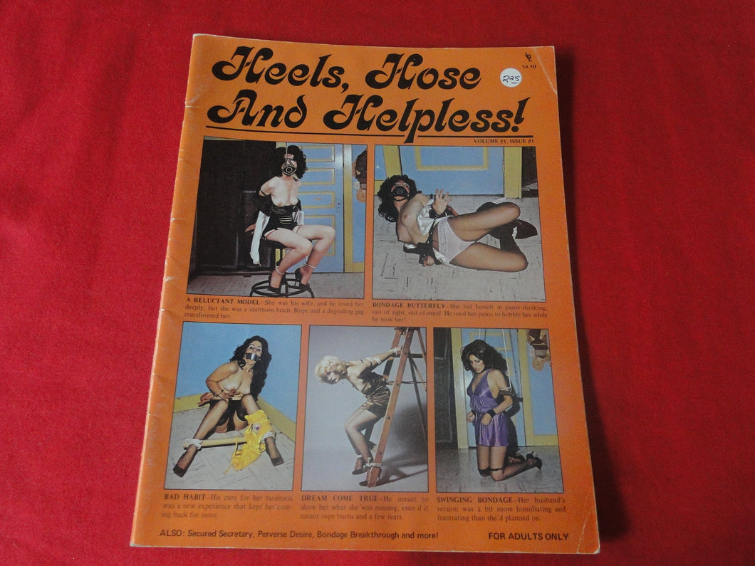 Vintage Nude Erotic Sexy Adult Magazine BDSM Bondage Heels, Hose And Helpless 1975  55
