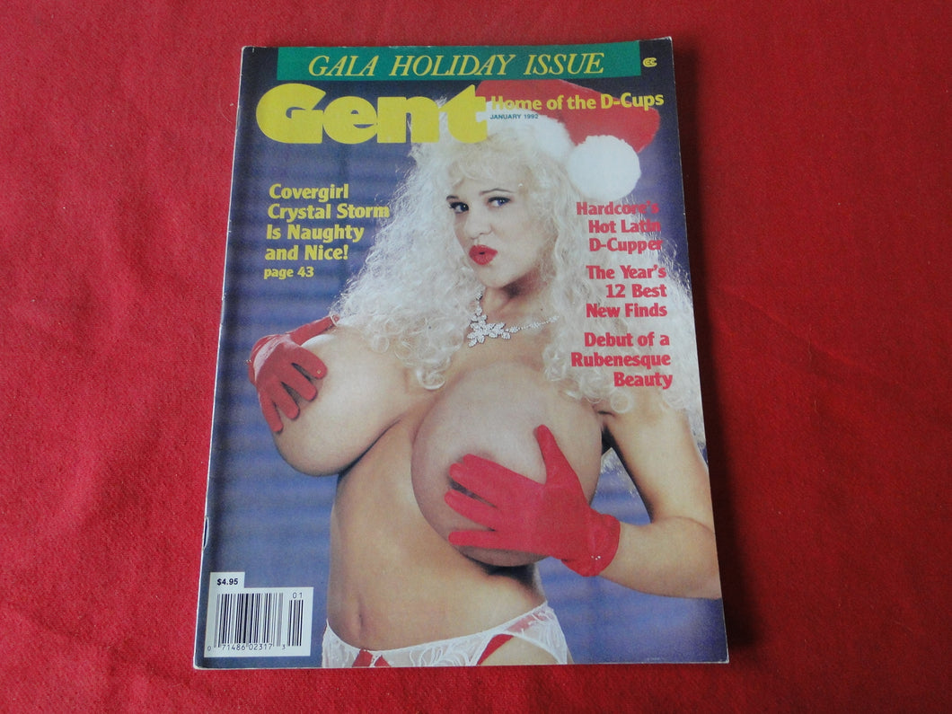 Vintage Nude Erotic Sexy Adult Big Tit Magazine Gent January 1992 Crystal Storm  G10