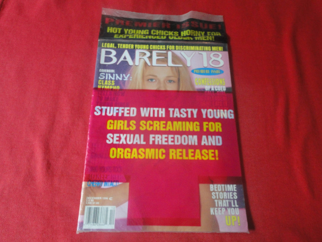 Vintage Nude Erotic Sexy Adult Magazine Barely Legal December 1996 SEALED    JB68