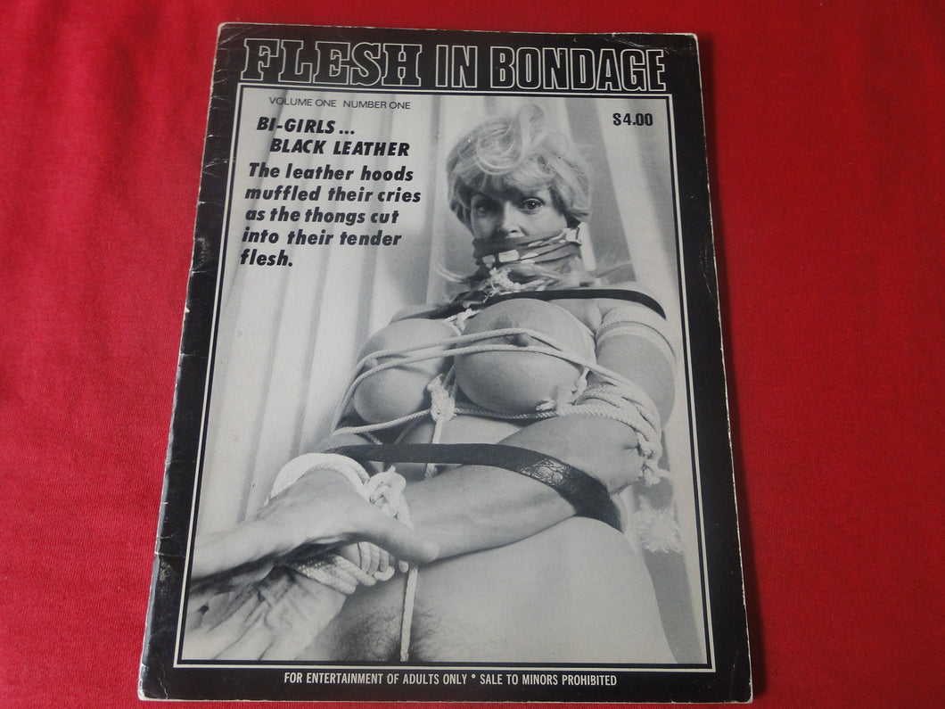 Vintage Nude Erotic Sexy Adult Magazine BDSM Flesh In Bondage #1 Early Candy Samples WOW JB63
