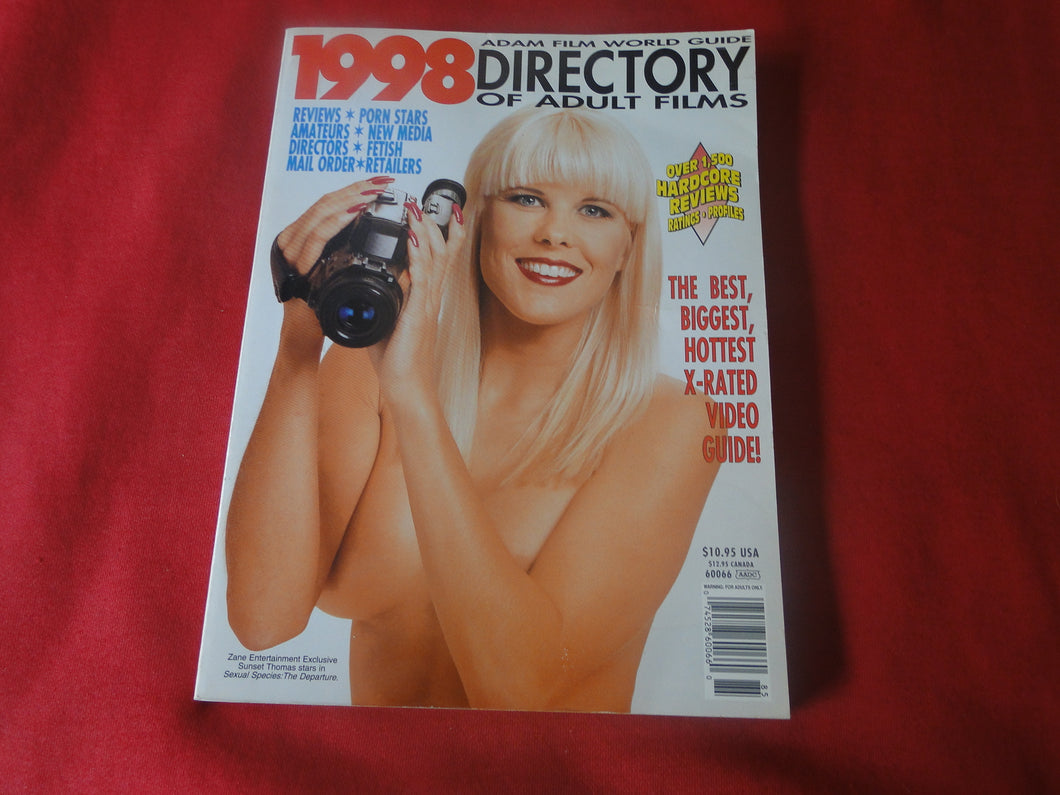 Vintage Nude Erotic Sexy Adult Magazine 1998 Adam Film World Guide Directory HUGE JB63
