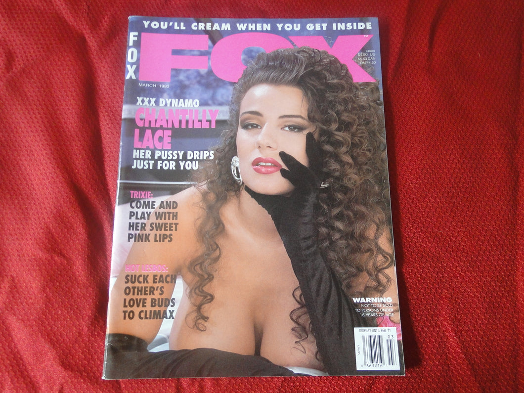 Vintage Nude Erotic Sexy Adult Magazine Fox March 1993        JB54