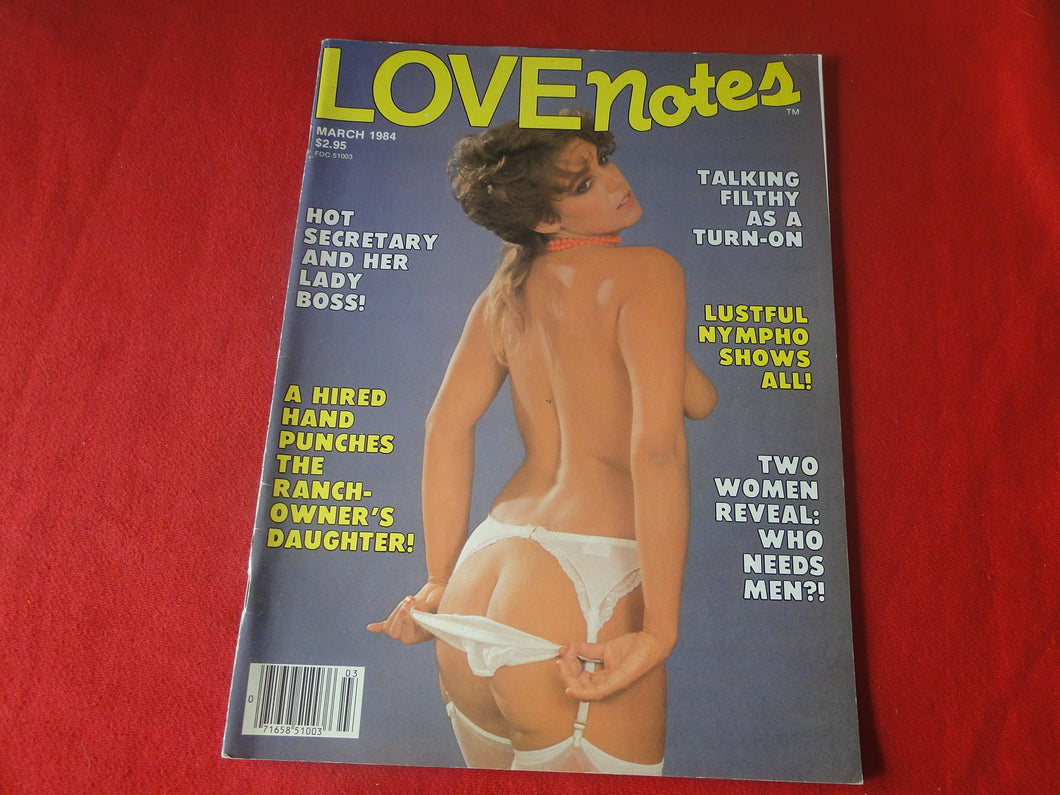 Vintage Nude Erotic Sexy Adult Magazine Love Notes March 1984         GM