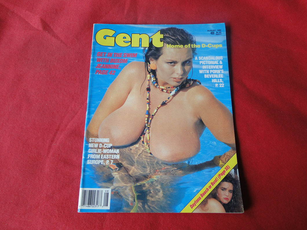 Vintage Nude Erotic Sexy Adult Big Tit Magazine Gent August 1990       AS