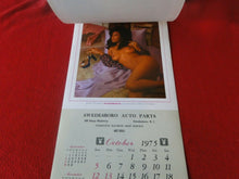 Load image into Gallery viewer, Vintage Semi-Nude Pinup Wall Calendar 1975 Playboy 17 x 10 Swedesboro Auto     H
