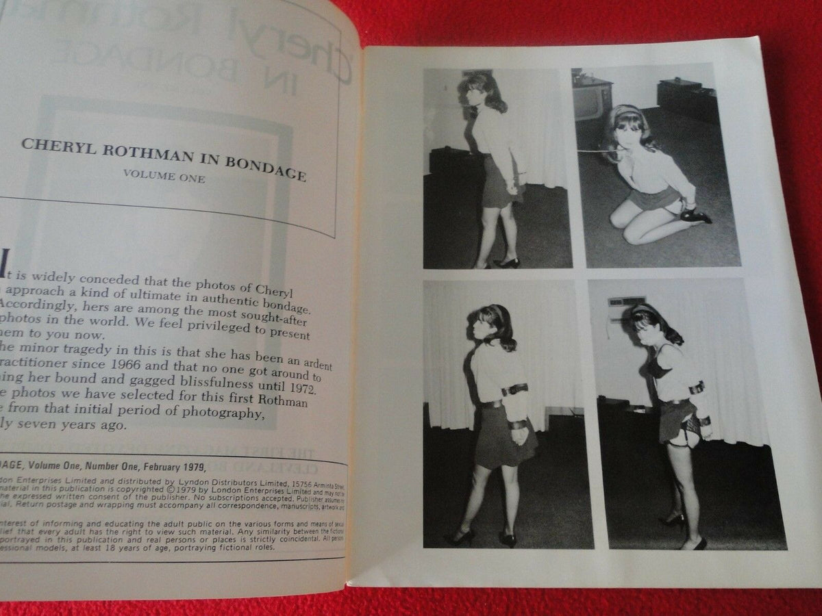Vintage Nude Erotic Sexy Adult Magazine BDSM Cheryl Rothman In Bondage ...