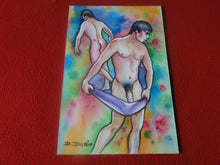 Load image into Gallery viewer, Vintage Original Art Water Color Painting Gay Interest Nude Man Signed Naumko
