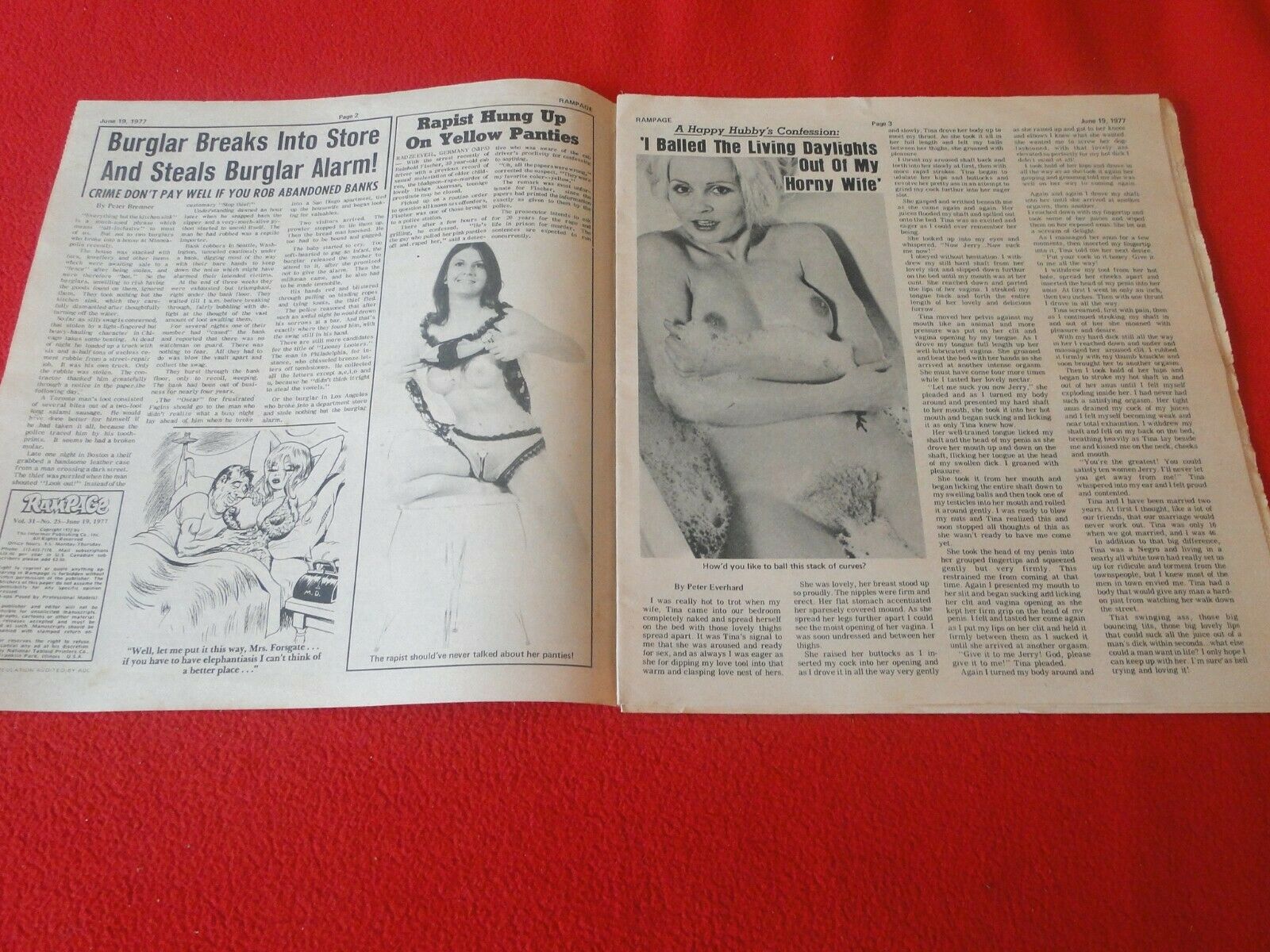 Vintage Classic Adult XXX Porn Newspaper/Magazine Rampage June 1977 â€“  Ephemera Galore
