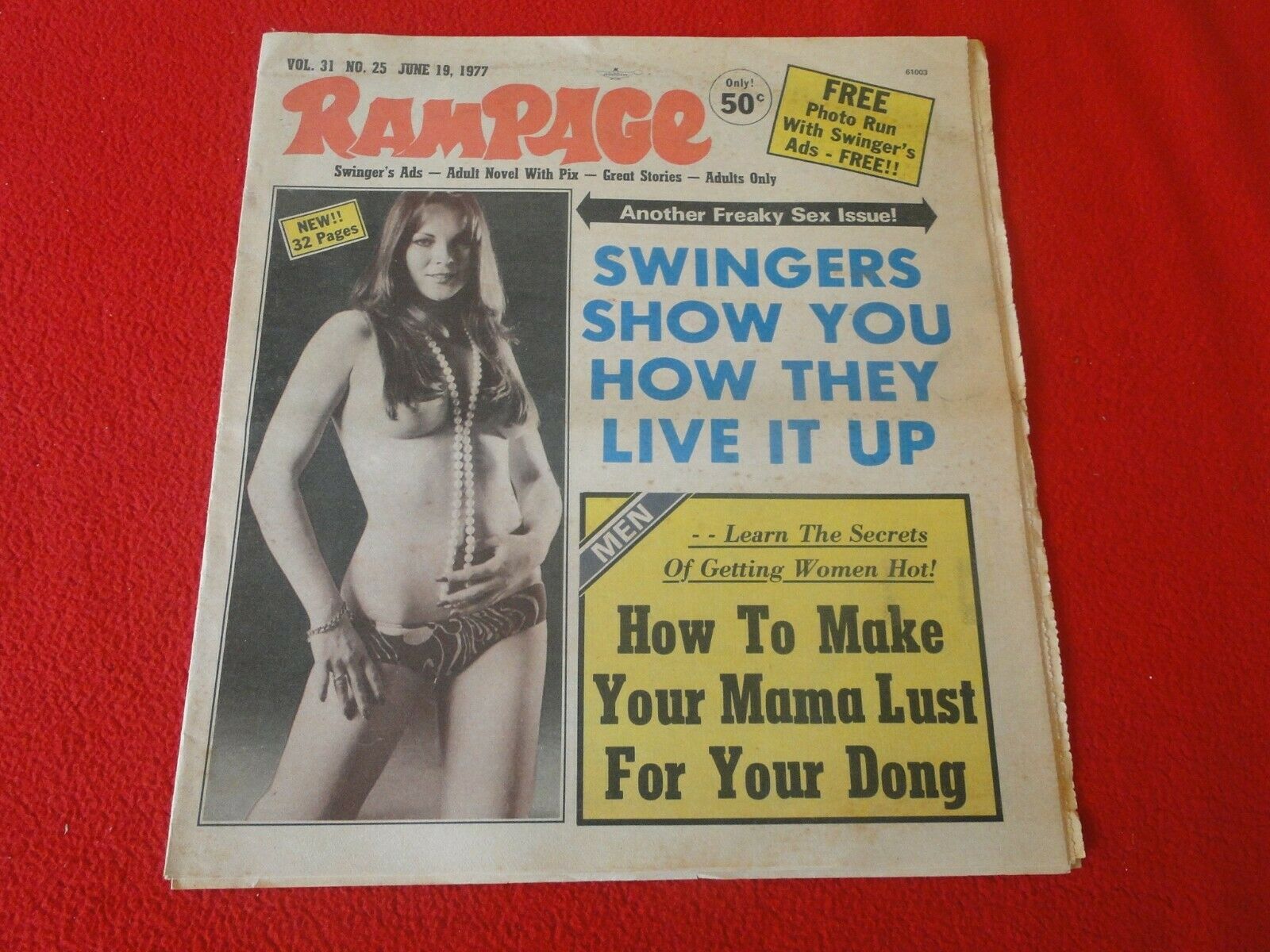 Vintage Classic Adult XXX Porn Newspaper/Magazine Rampage June 1977 image photo