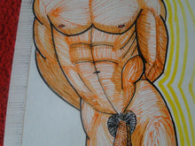 Load image into Gallery viewer, Vintage Original Art Drawing/Painting/Ink/Paint Gay Interest Nude Man Signed
