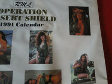 Load image into Gallery viewer, Vintage Large Semi-Nude Pinup Wall Calendar Operation Desert Shield 1991       B
