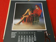 Load image into Gallery viewer, Vintage Large Semi-Nude Pinup Wall Calendar 1987 James Bond Girls 18 x 13.5    D
