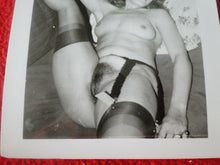 Load image into Gallery viewer, Vintage Original 50&#39;s Nude Woman Hairy Bush Garter Silver Gelatin Pinup Photo
